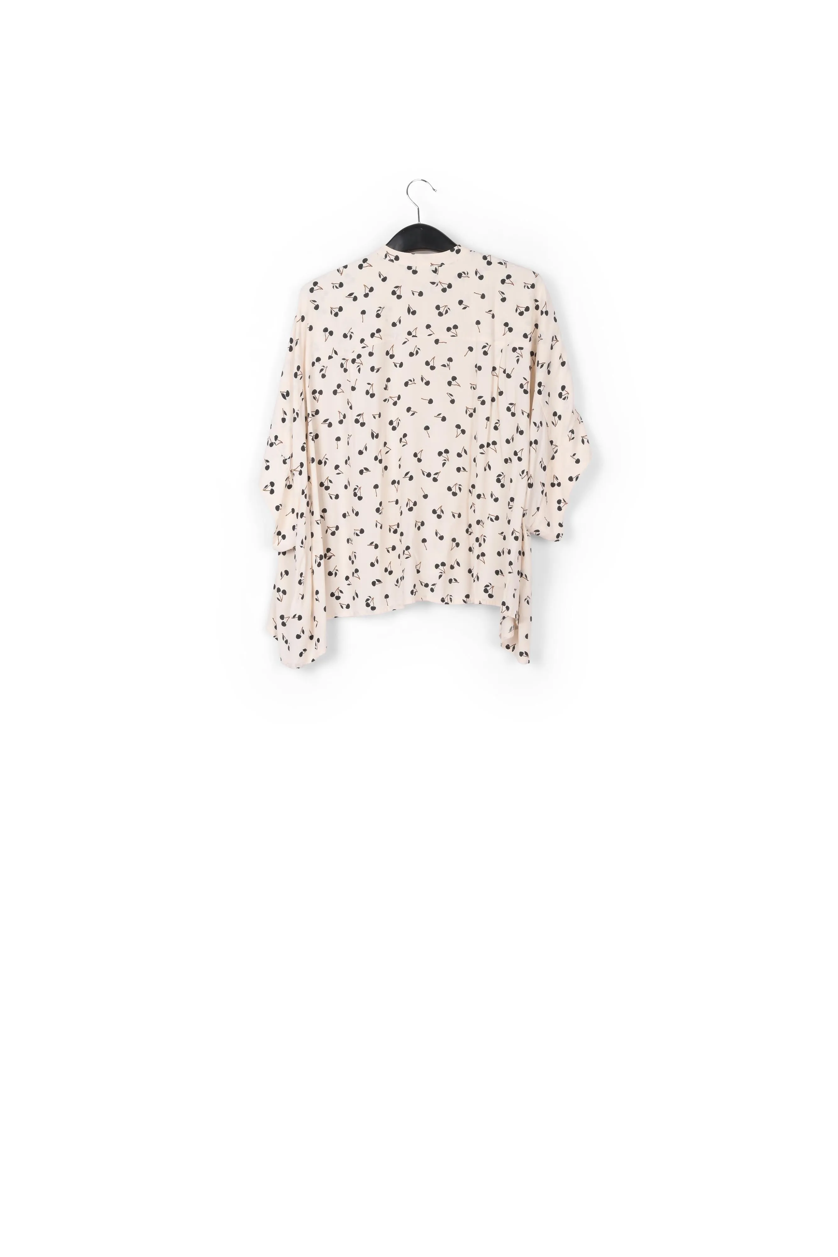 Off-white oversized top with black cherries motif