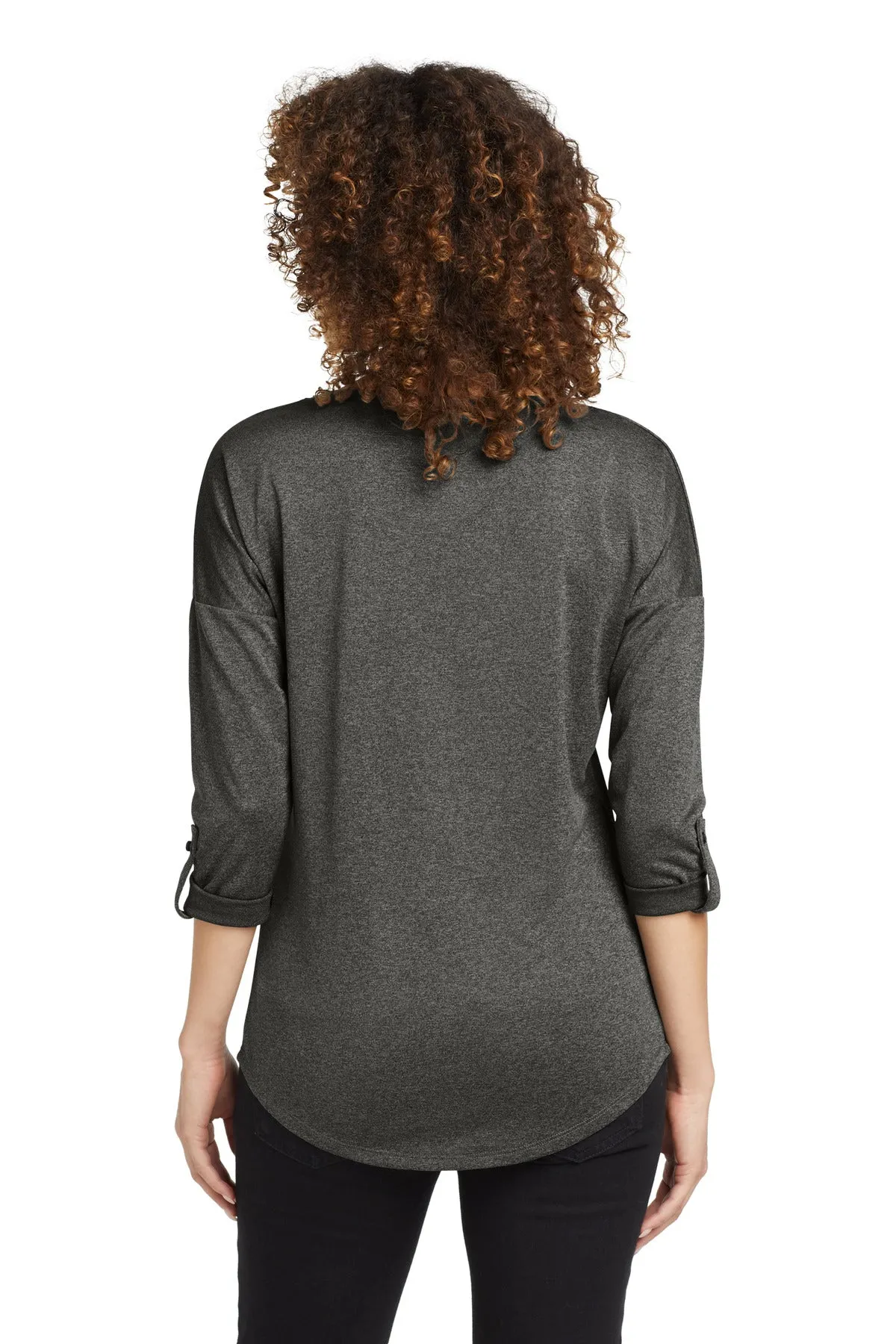 OGIO  Women's Gravitate Scoop 3/4-Sleeve . LOG141 Dark Heather Grey