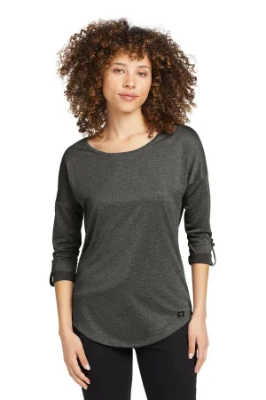OGIO  Women's Gravitate Scoop 3/4-Sleeve . LOG141 Dark Heather Grey
