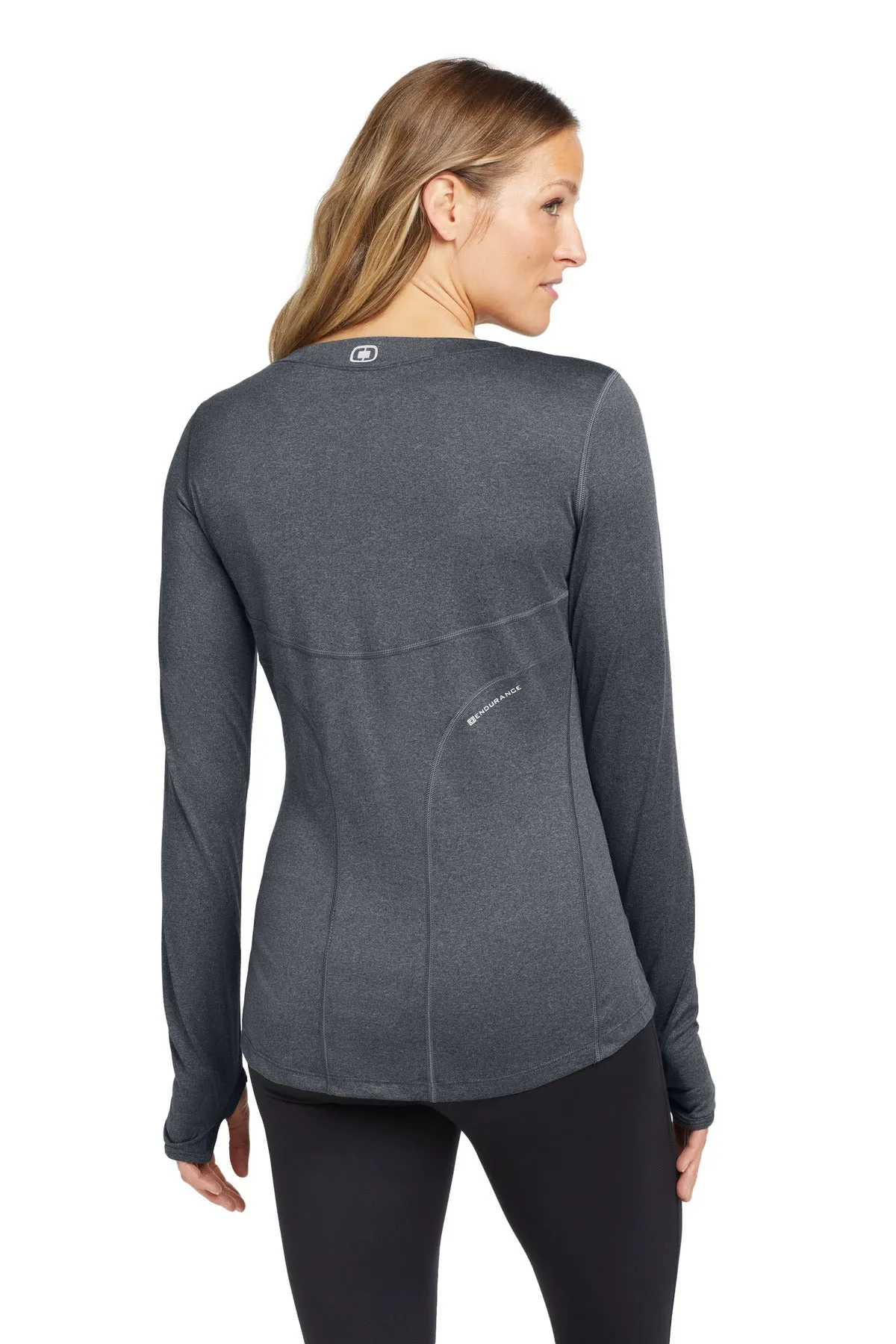 OGIO Women's Long Sleeve Pulse Crew. LOE321 Gear Grey