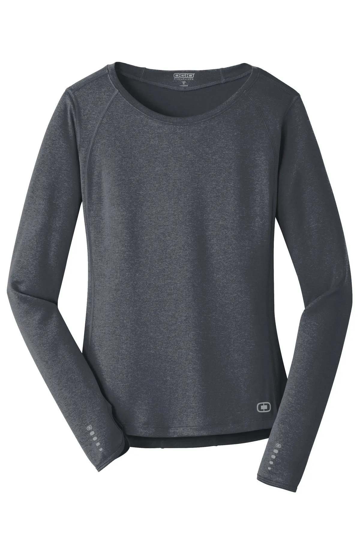 OGIO Women's Long Sleeve Pulse Crew. LOE321 Gear Grey