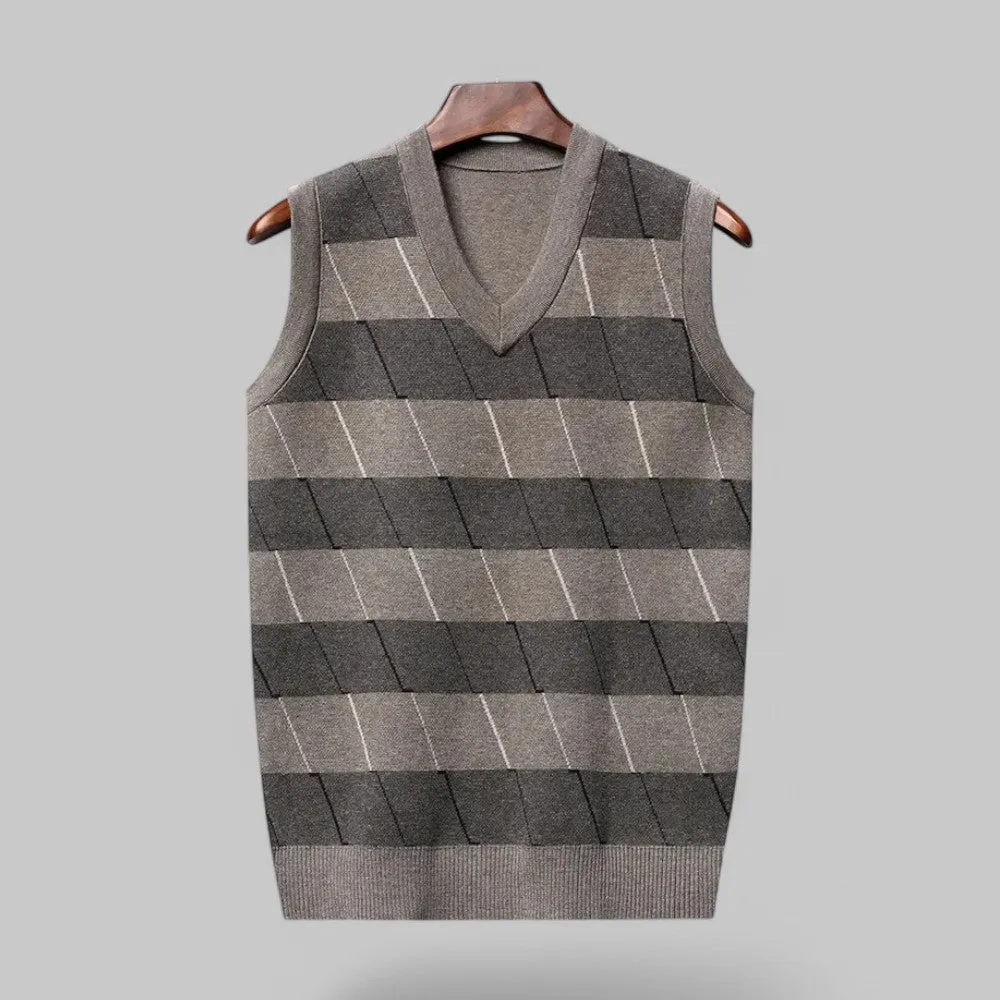 Old Money Striped V-Neck Sleeveless Tank