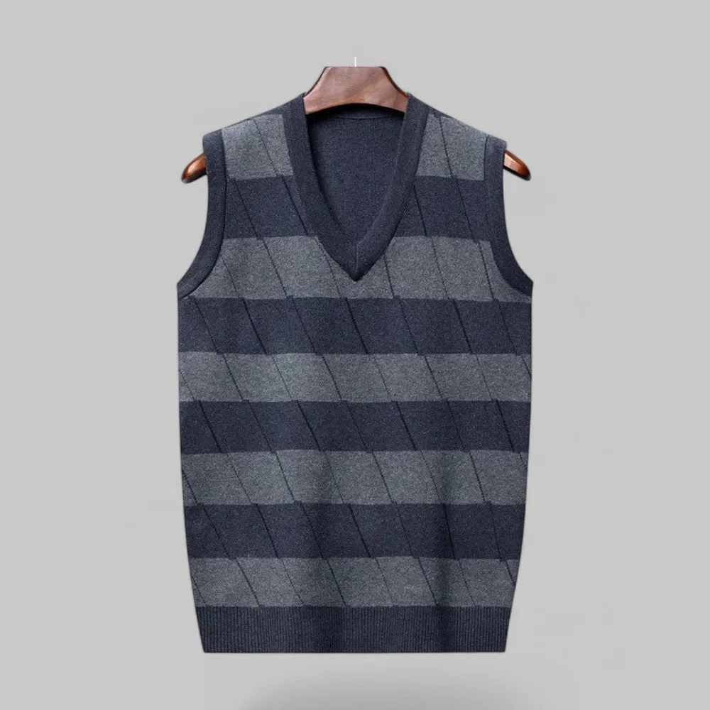 Old Money Striped V-Neck Sleeveless Tank