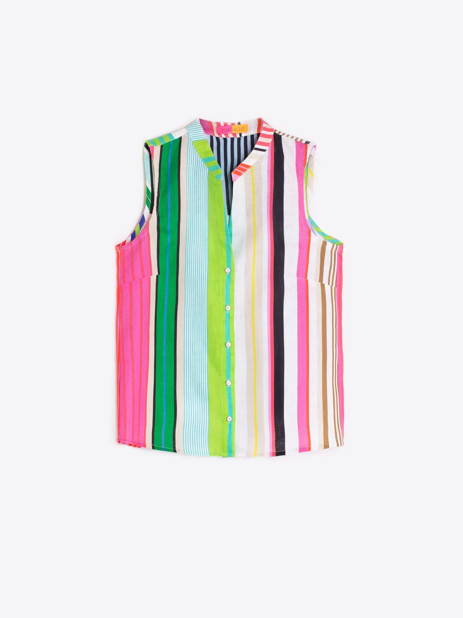 Olympia Linen Tank - Stripe