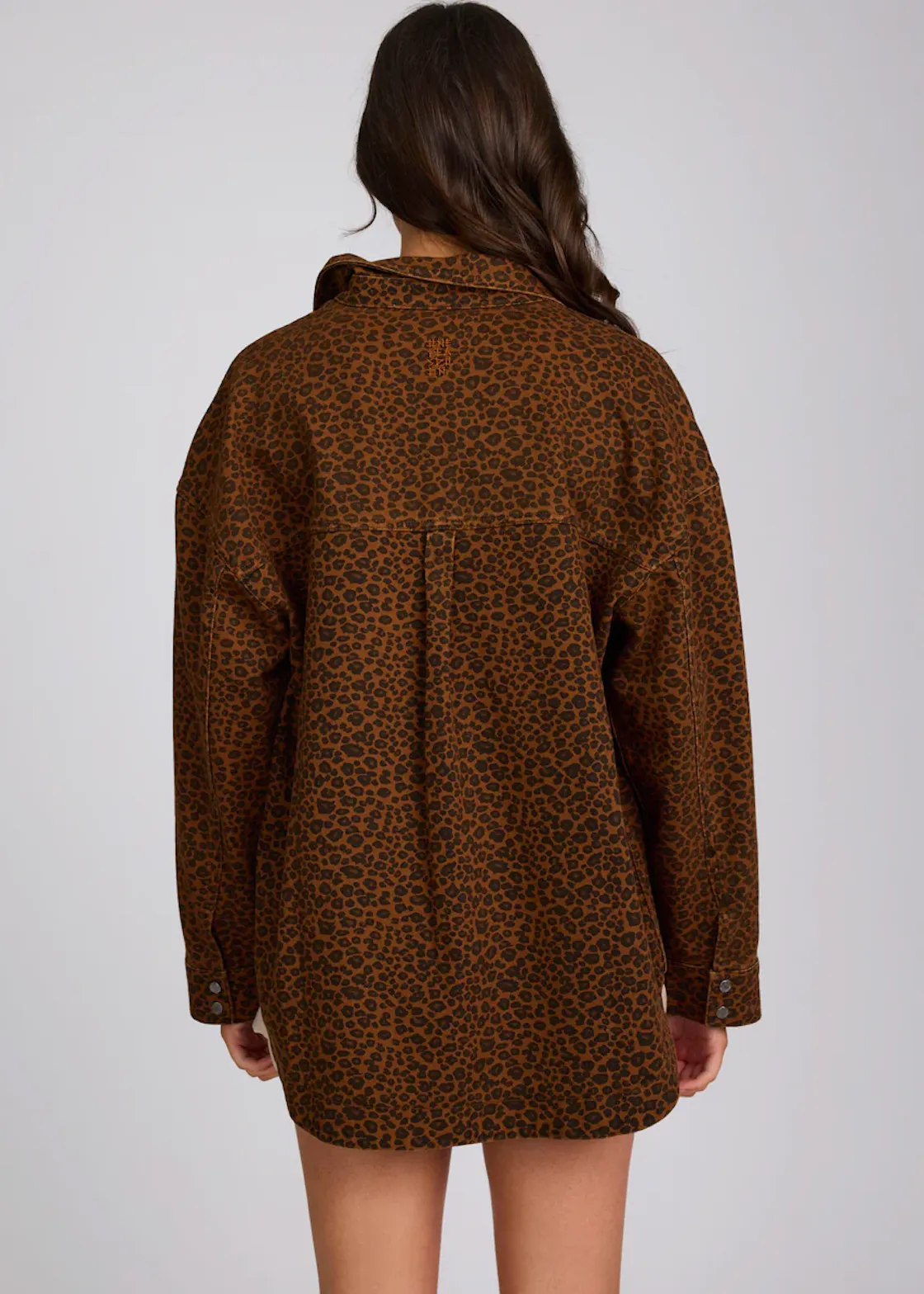 ONE TEASPOON Long Line Denim Jacket - Cheetah