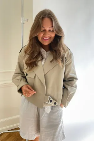 ONLSmokey Imiteret Skindjakke - Beige