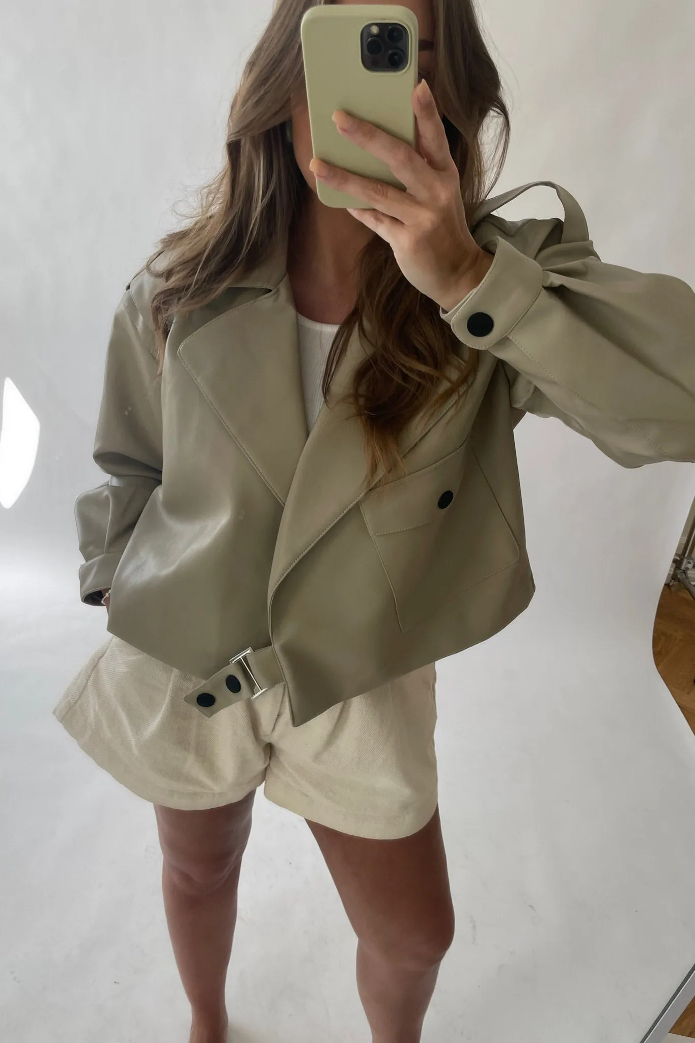 ONLSmokey Imiteret Skindjakke - Beige