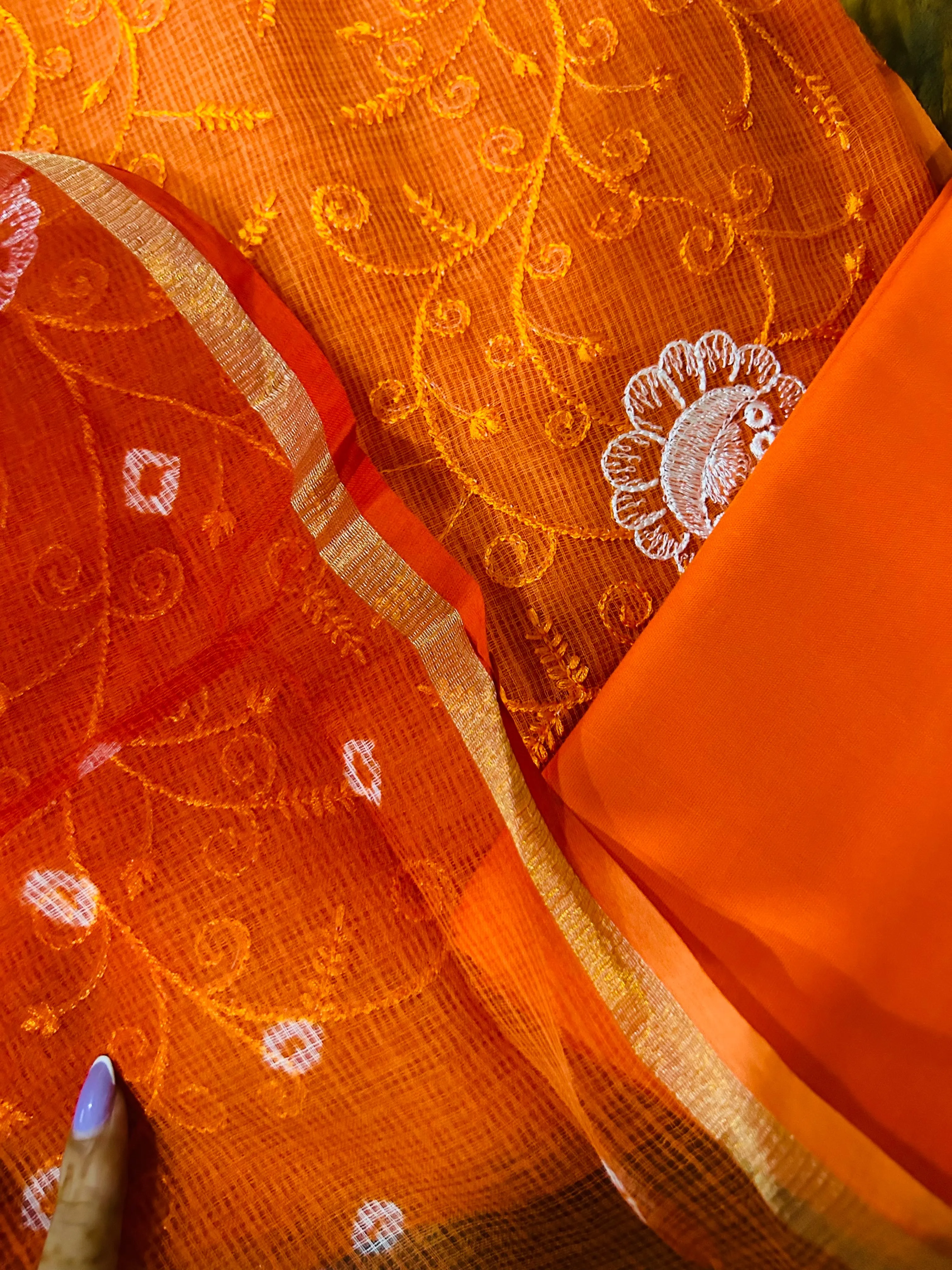 Orange Kota Doriya Suit