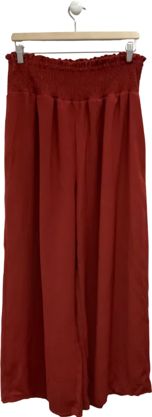 Orange Pull On Wide Leg Trousers UK M