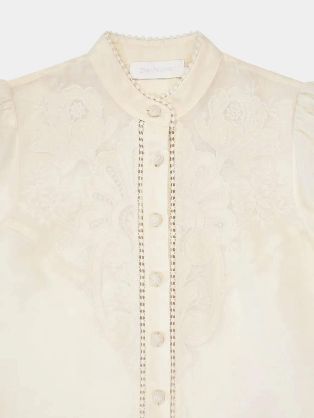 Ottie Embroidered Linen Blouse
