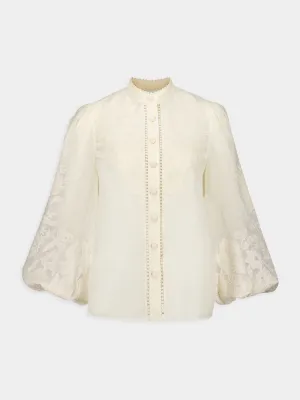 Ottie Embroidered Linen Blouse