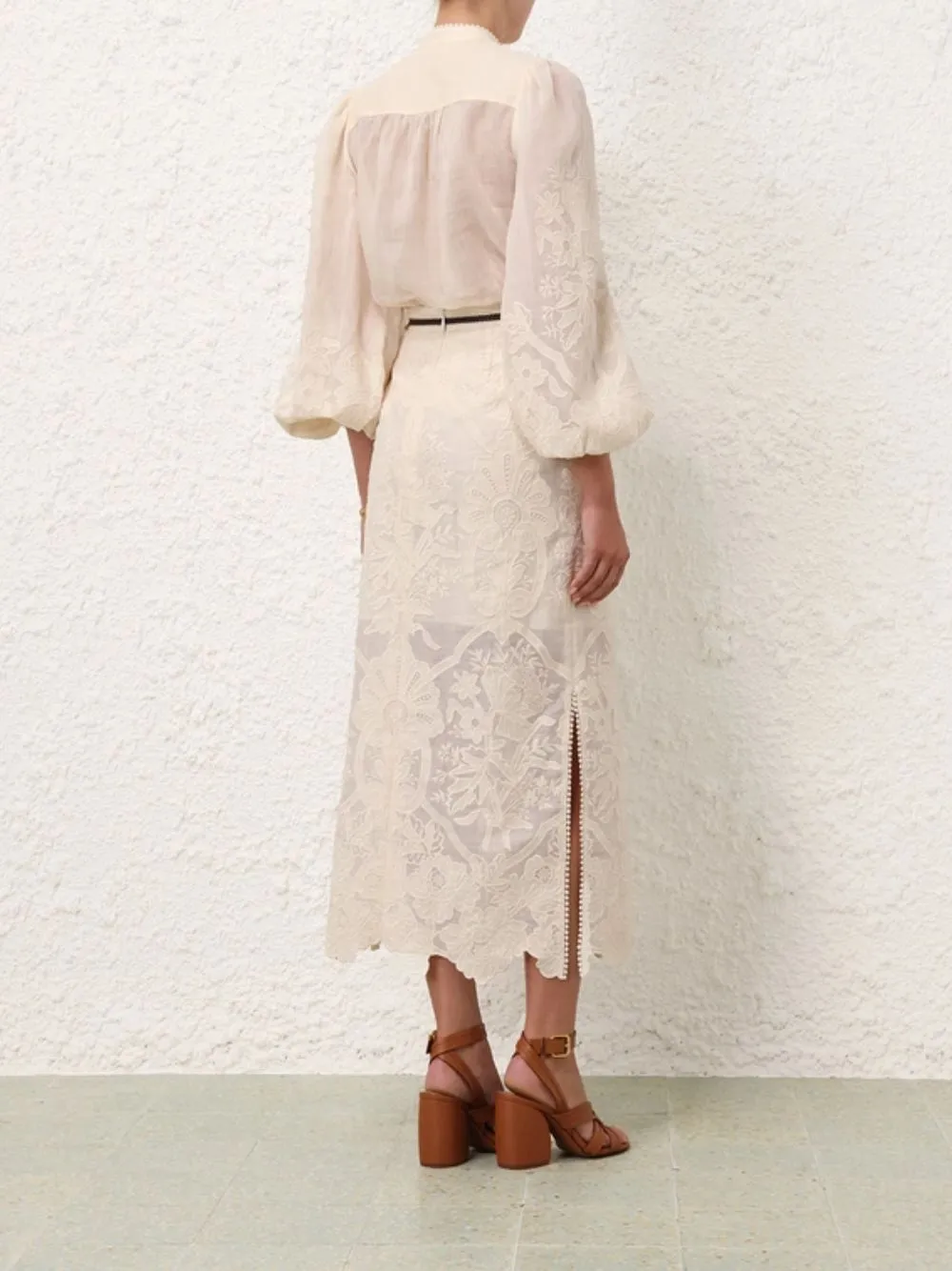 Ottie Embroidered Linen Blouse