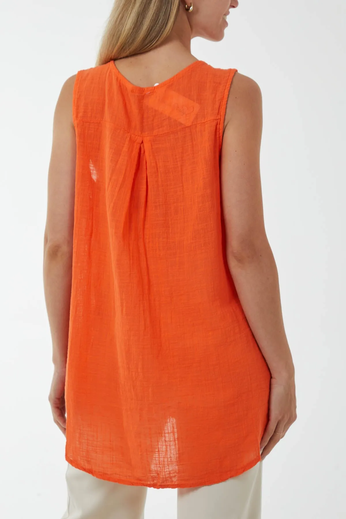 Oversized Sleeveless V-Neck  Top