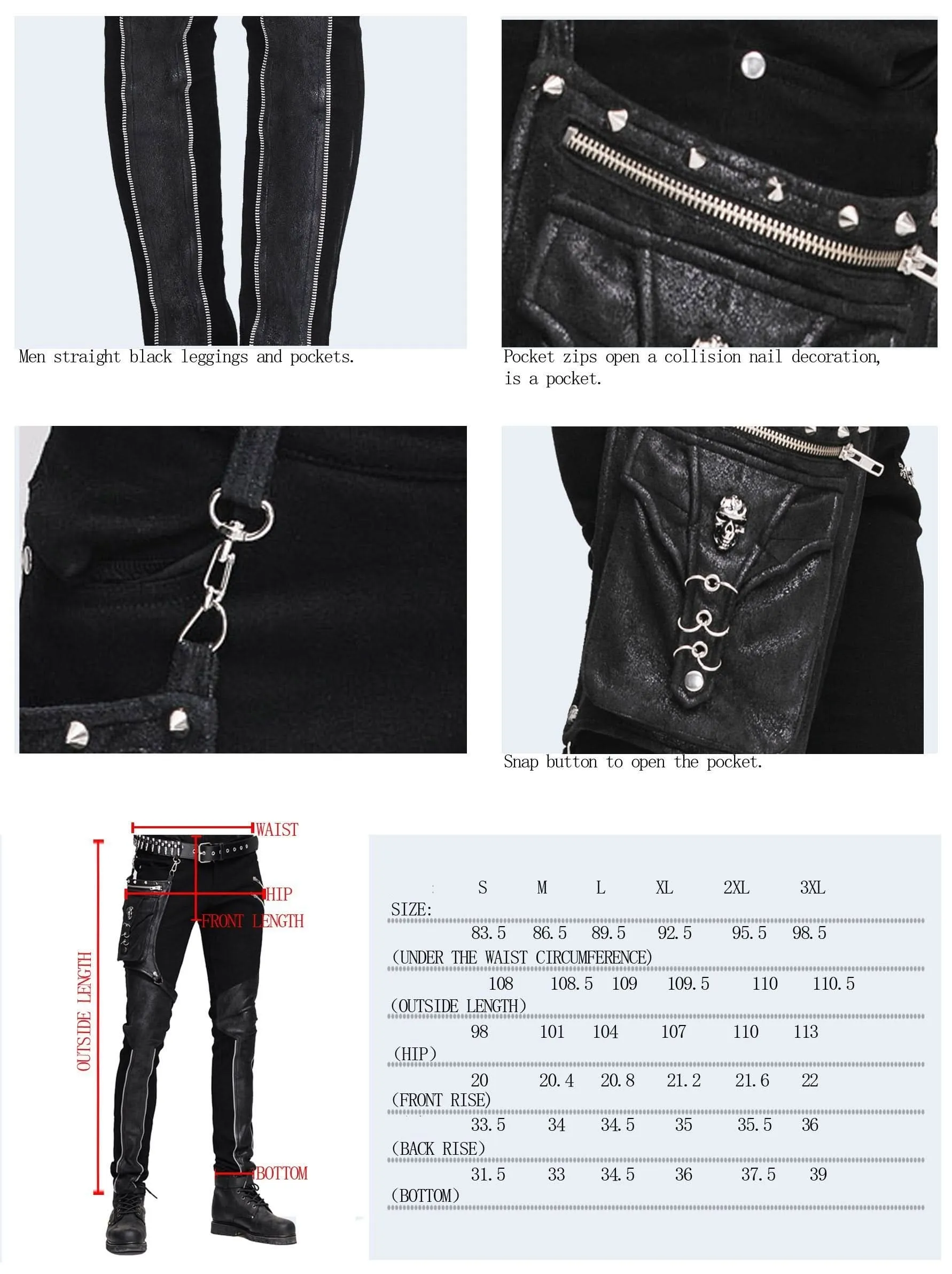 Pantalon punk ajusté 'Mondo Bizarro'