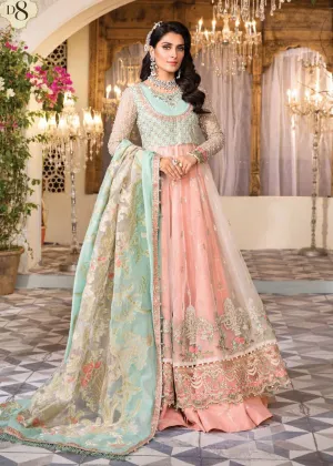 Pearl White, Peach and Aqua (BD-2408) | Maria B Mbroidered Heritage Edition 2022 | Unstitched Embroidered Organza Suits