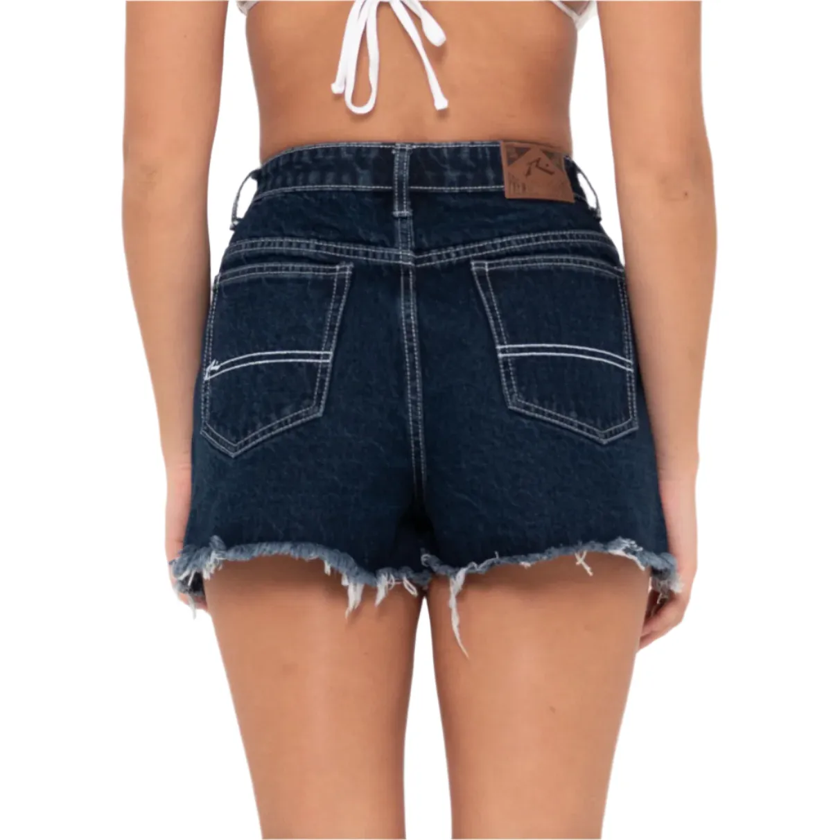 Penny Kick Flare Denim Short - Deep Blue