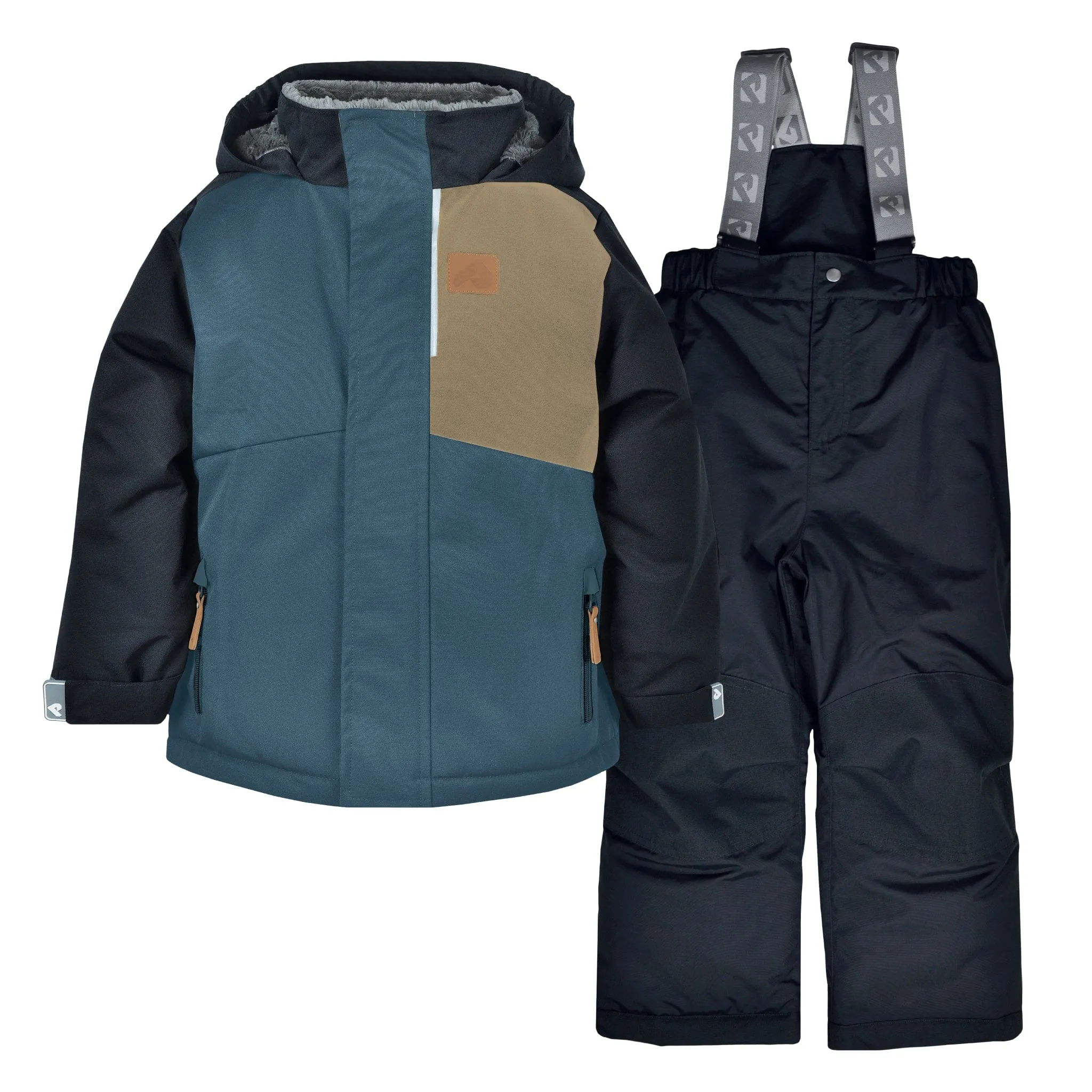 Perlimpinpin Two-Piece Snowsuit - Black/Beige
