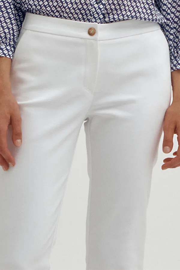 PICO87 WHITE STRAIGHT TROUSER
