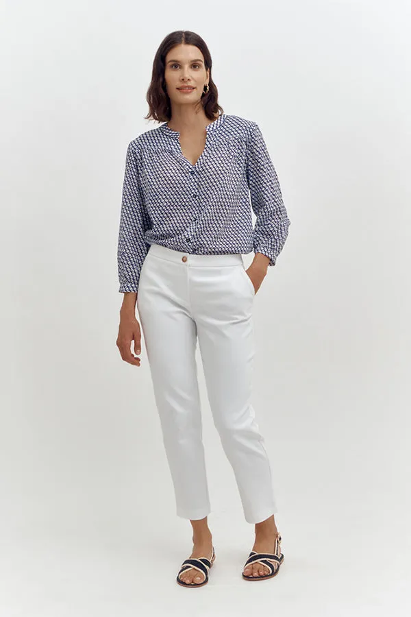 PICO87 WHITE STRAIGHT TROUSER
