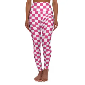 Pink Checks High Waisted Yoga Leggings