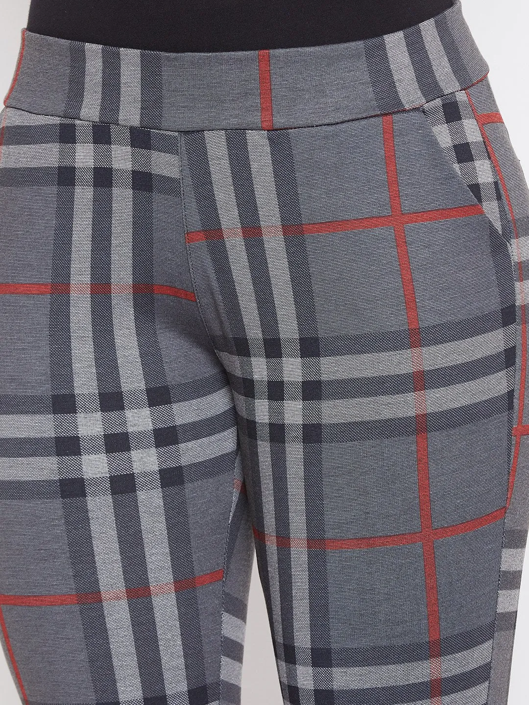 Plaid Knitted Trousers