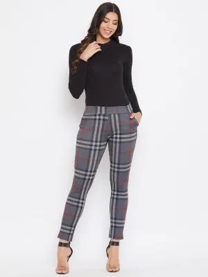 Plaid Knitted Trousers