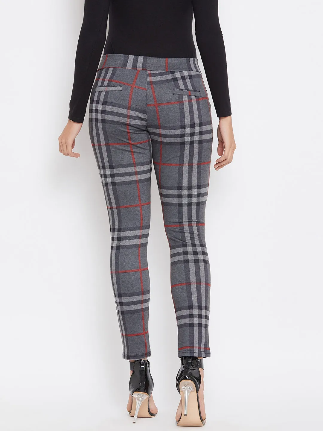 Plaid Knitted Trousers