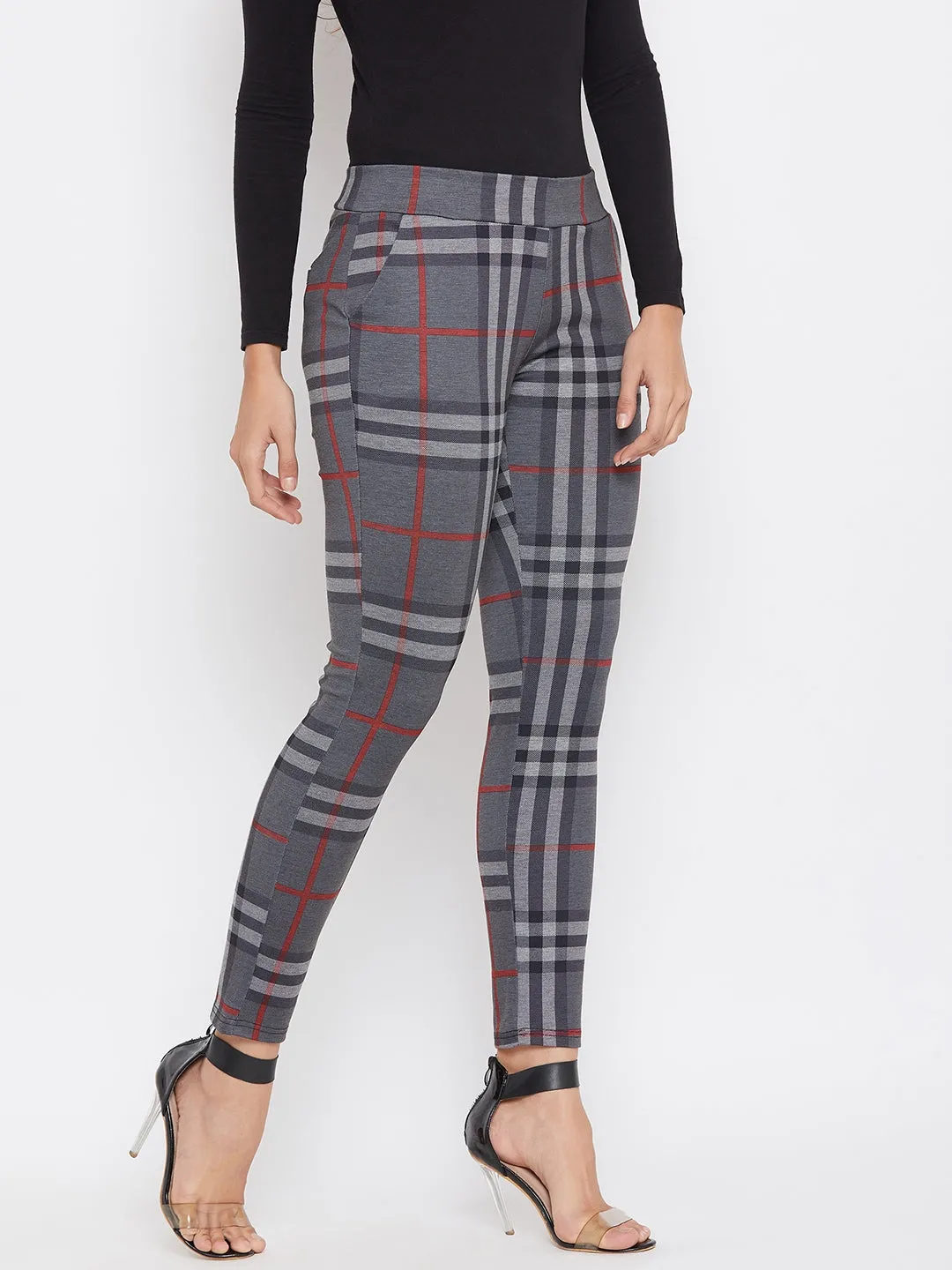 Plaid Knitted Trousers