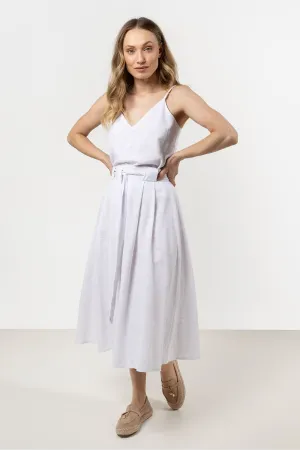 Pleated Flared Waistband Luxe Skirt