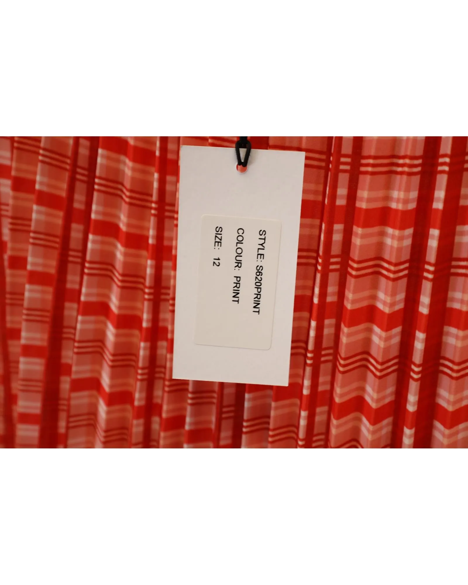 Pleated Midi Skirt Check Print