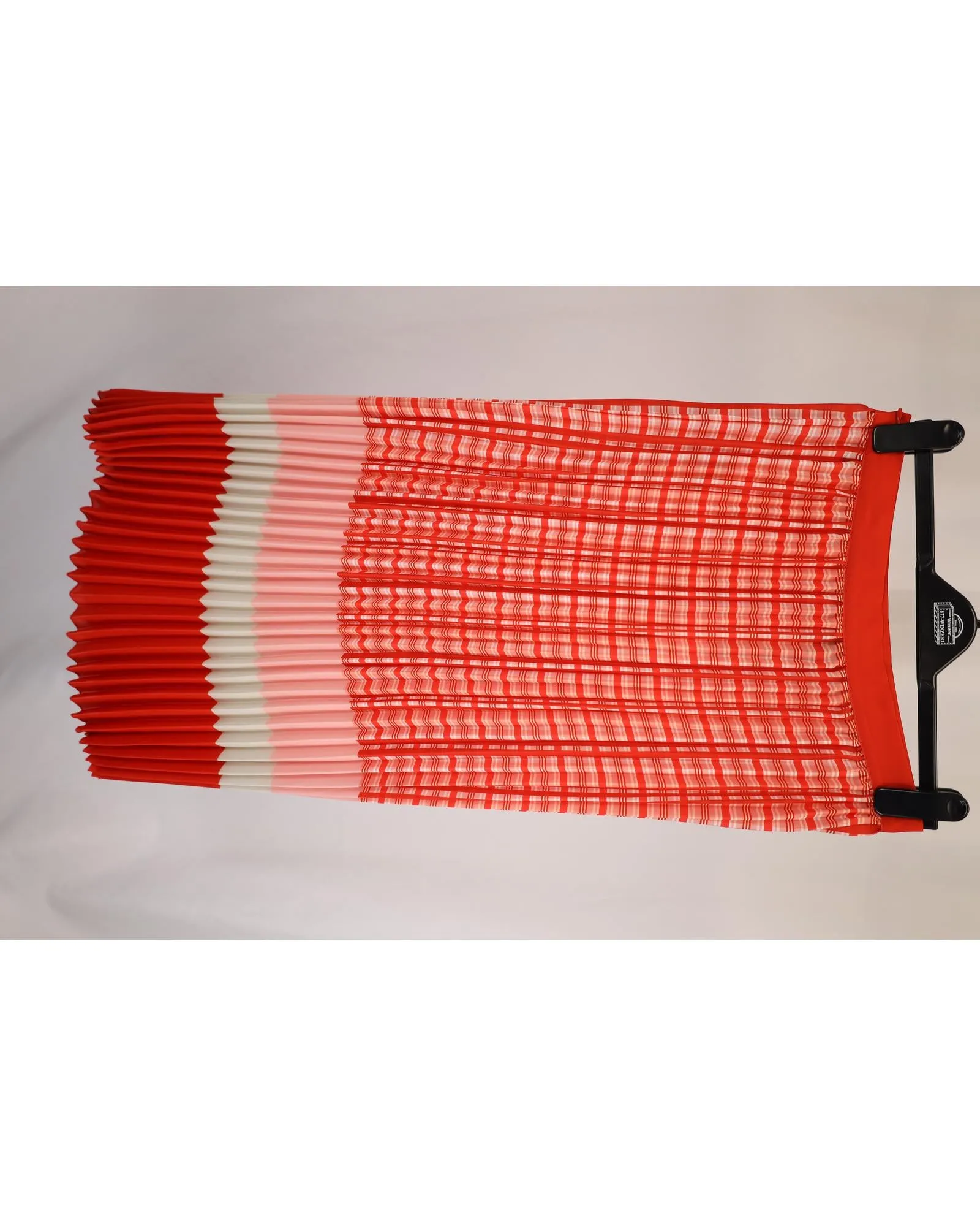 Pleated Midi Skirt Check Print