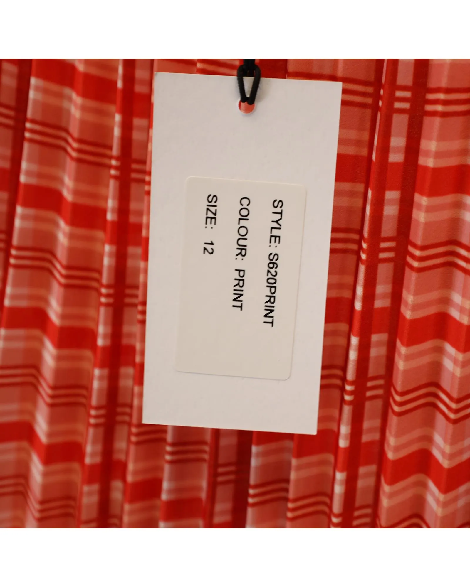 Pleated Midi Skirt Check Print