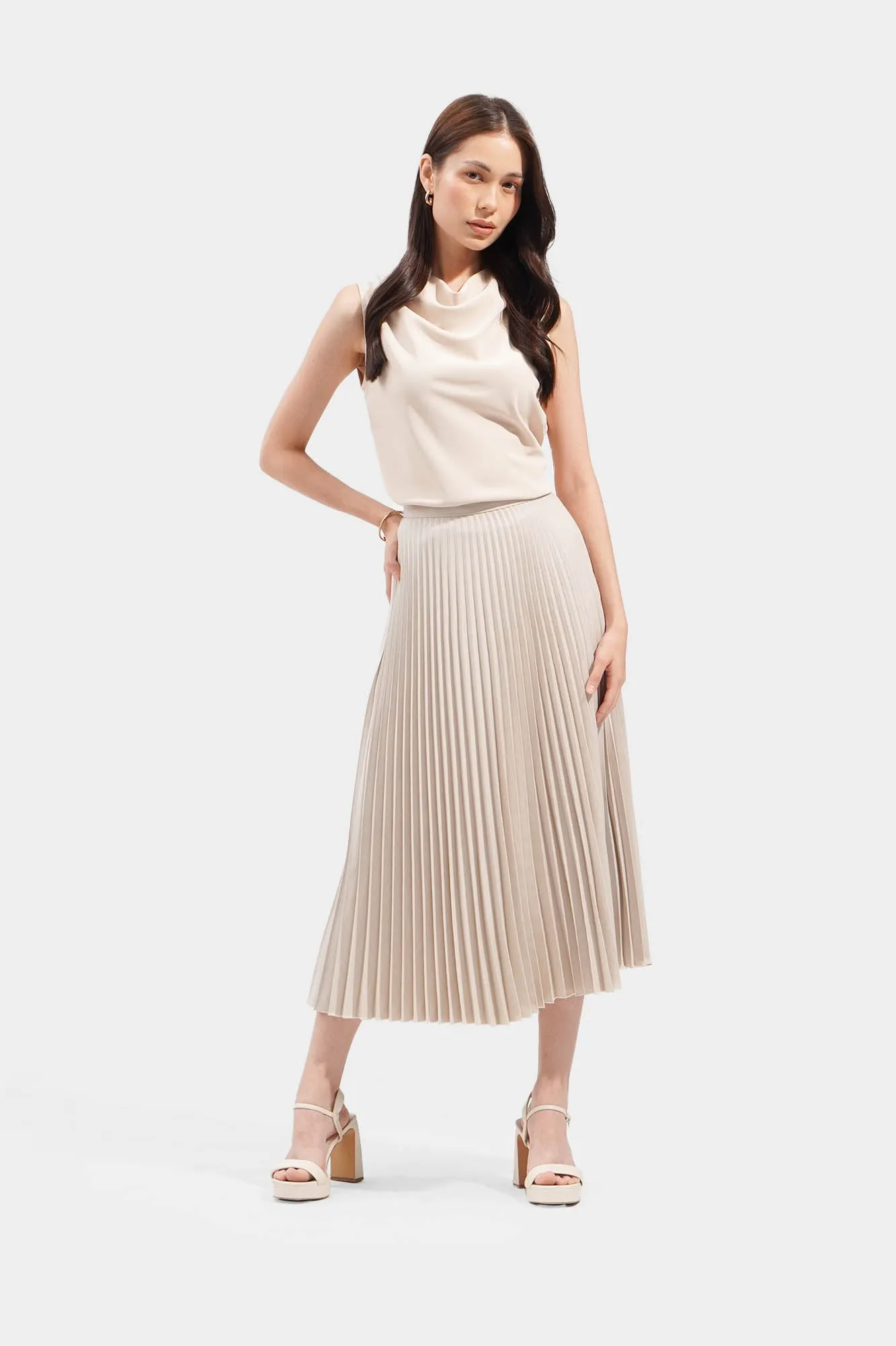 Pleated Midi Skirt