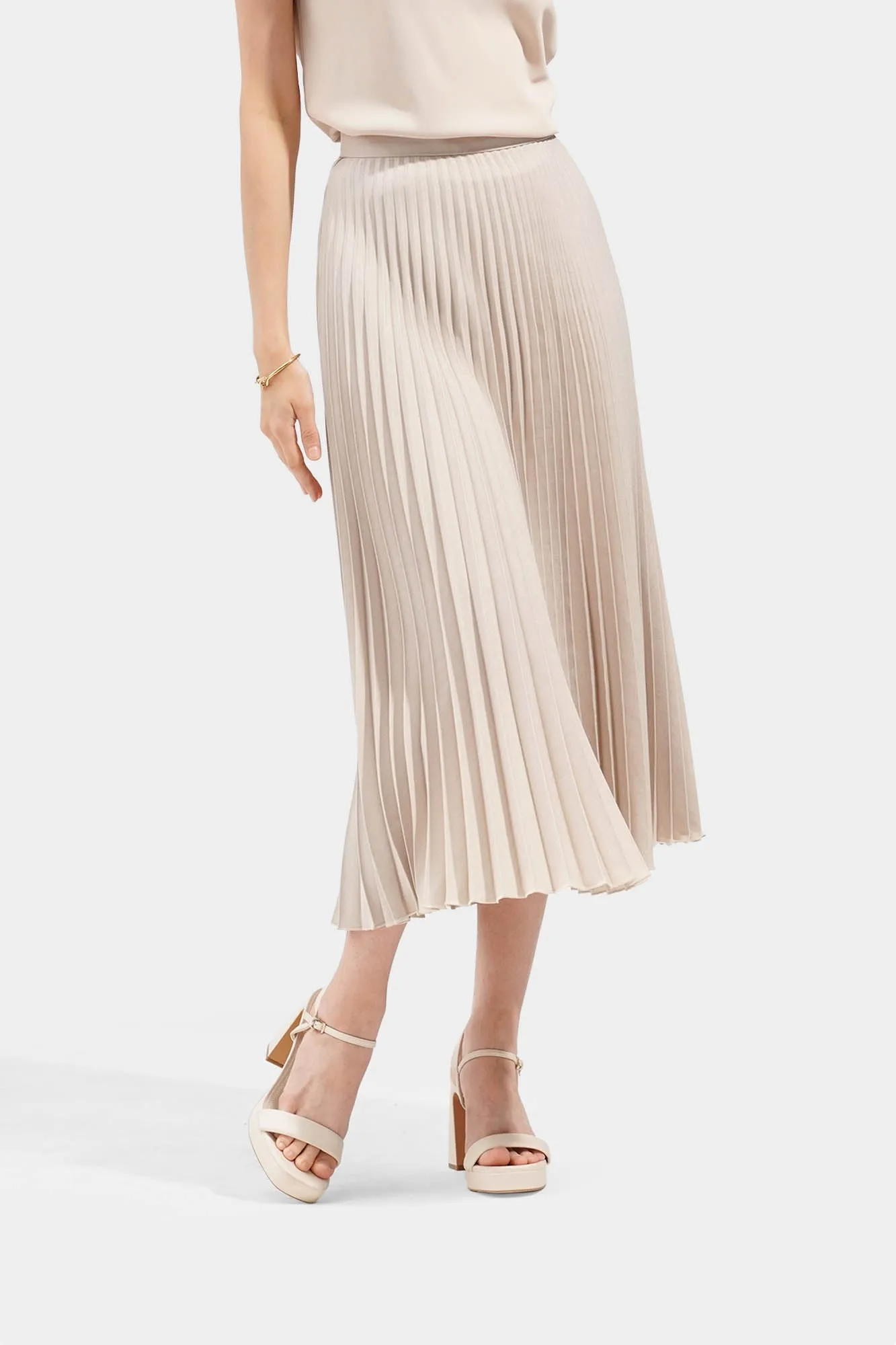 Pleated Midi Skirt