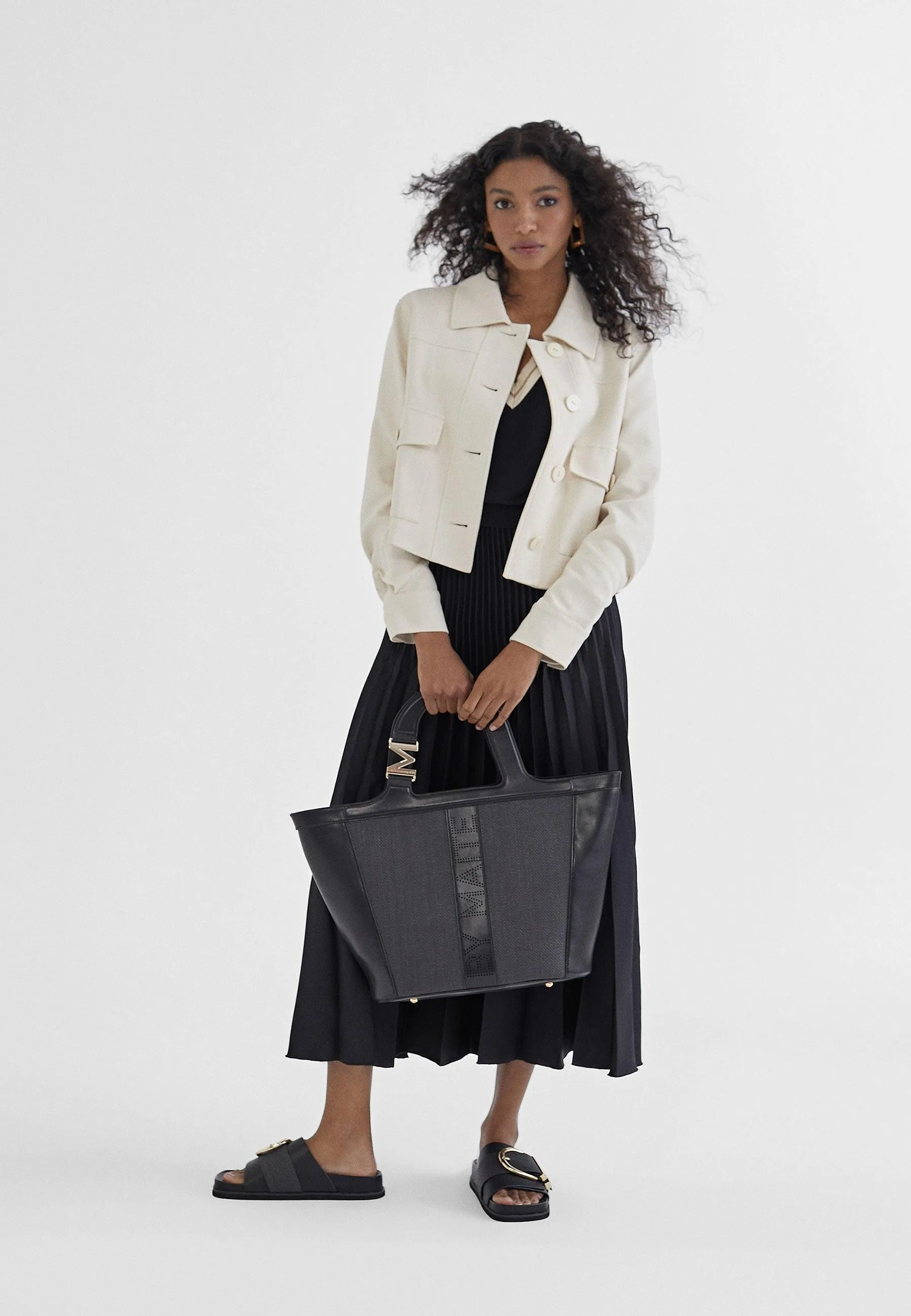 Pleated midi skirt