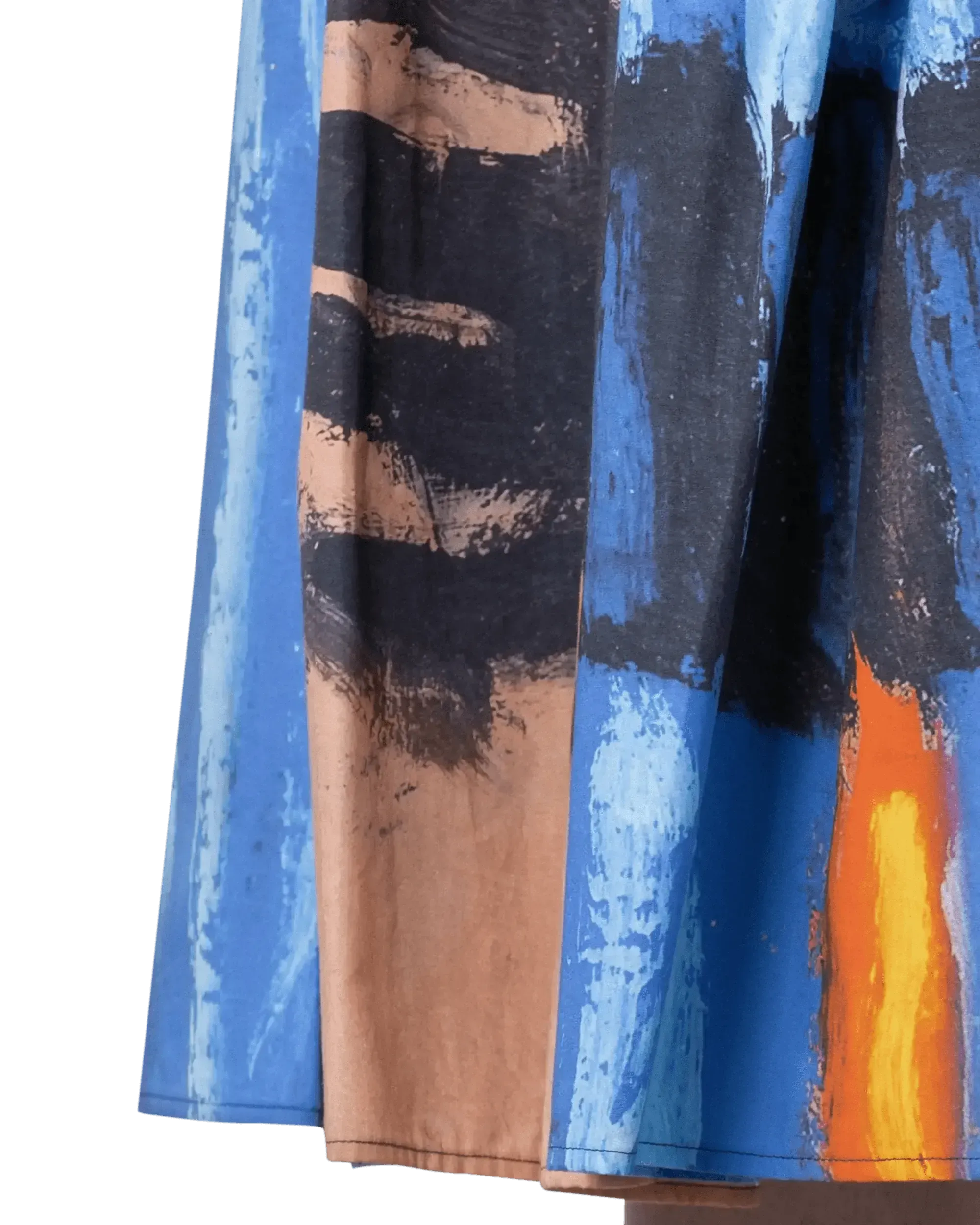 Pleated Print Midi Skirt
