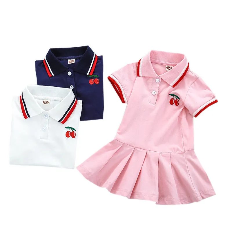 Pleated Skirt with Short Sleeves