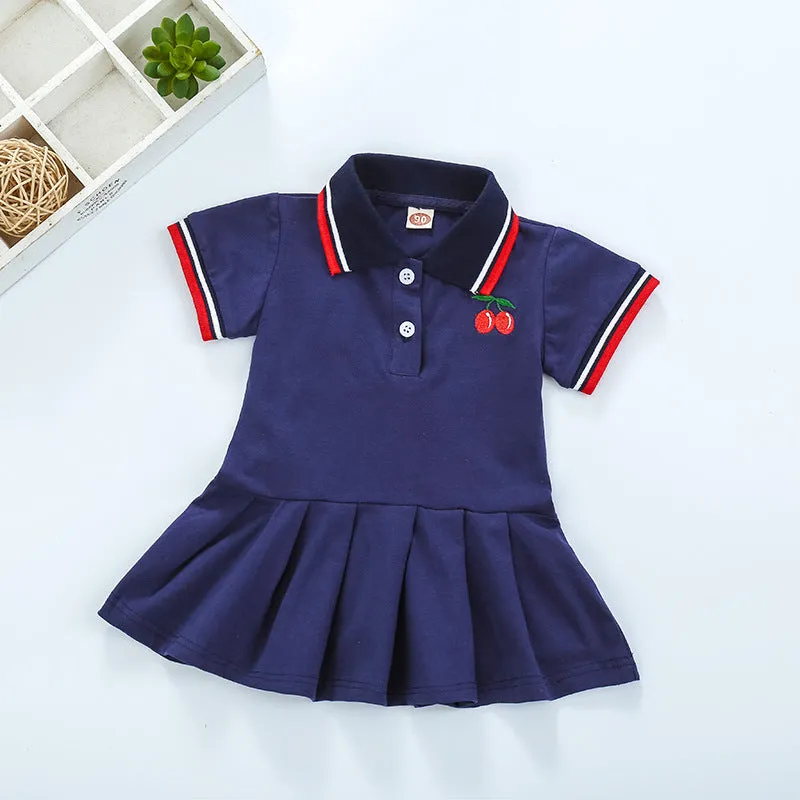 Pleated Skirt with Short Sleeves