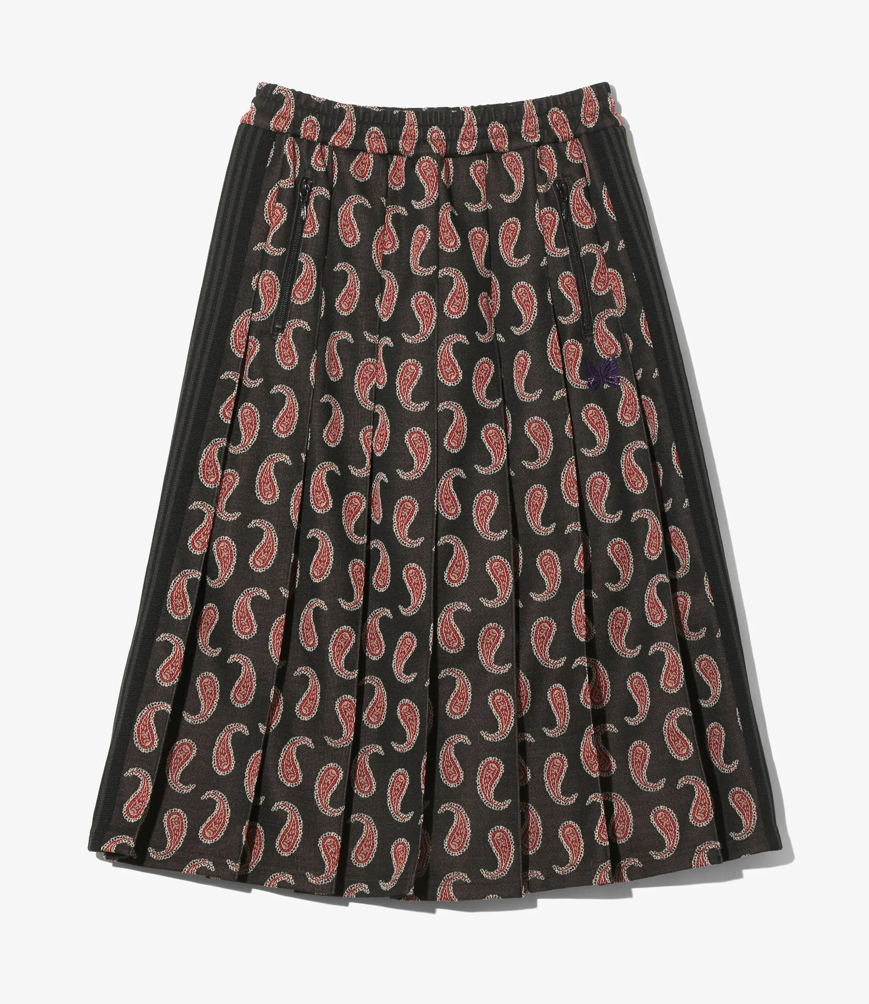 Pleated Track Skirt - Poly Jacquard