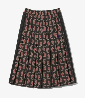 Pleated Track Skirt - Poly Jacquard