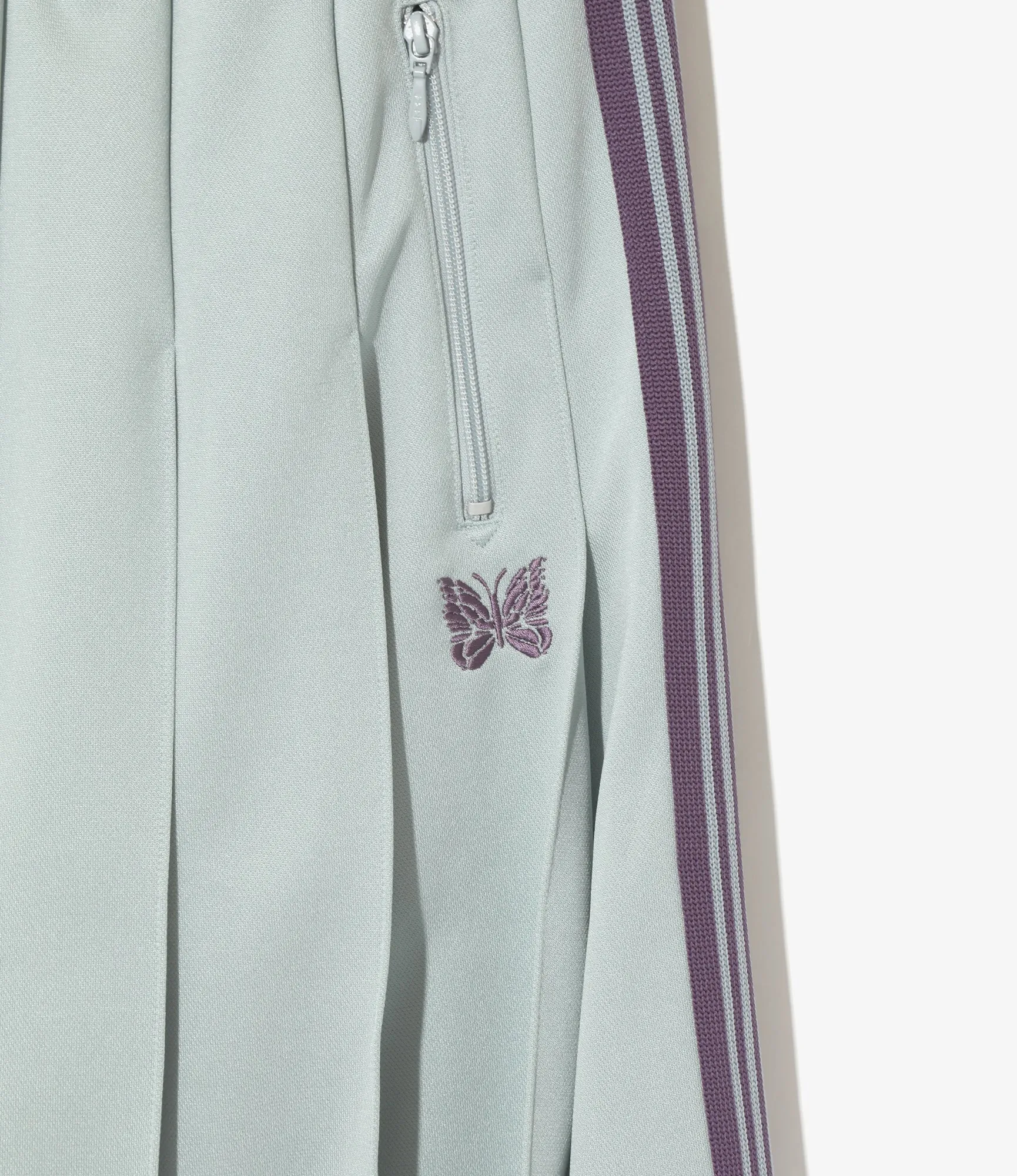 Pleated Track Skirt – Sax Blue Smooth Polyester