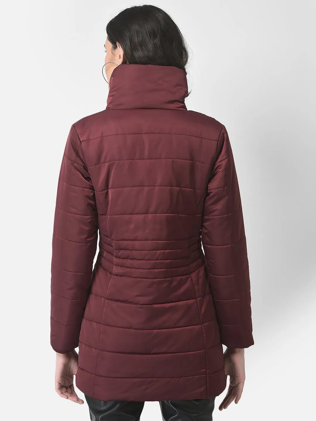 Polished Maroon Padded Jacket
