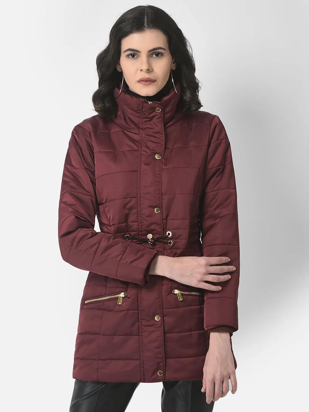 Polished Maroon Padded Jacket