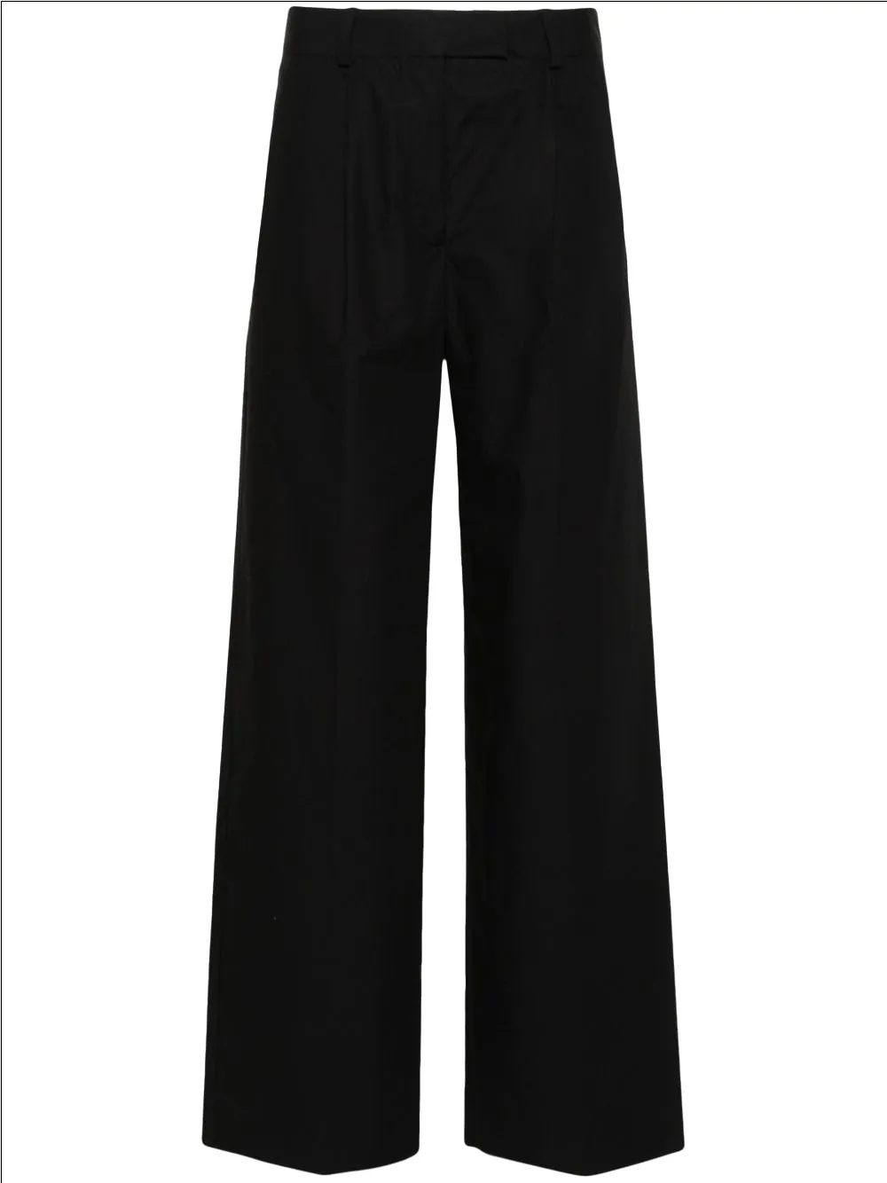 Poplin straight-leg trousers