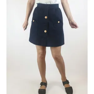 Preap Coutts preloved navy blue skirt with wooden buttons size 1 (best fits sizes 6-8)