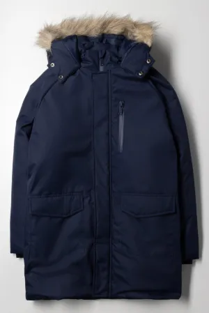 Puffer Parka Jacket Navy