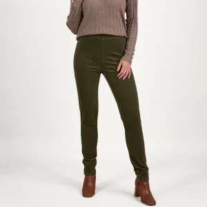 Pull On Cord Trousers - Deep Sage