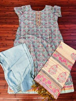 Pure Jute Khadi Kurti and Pant Set