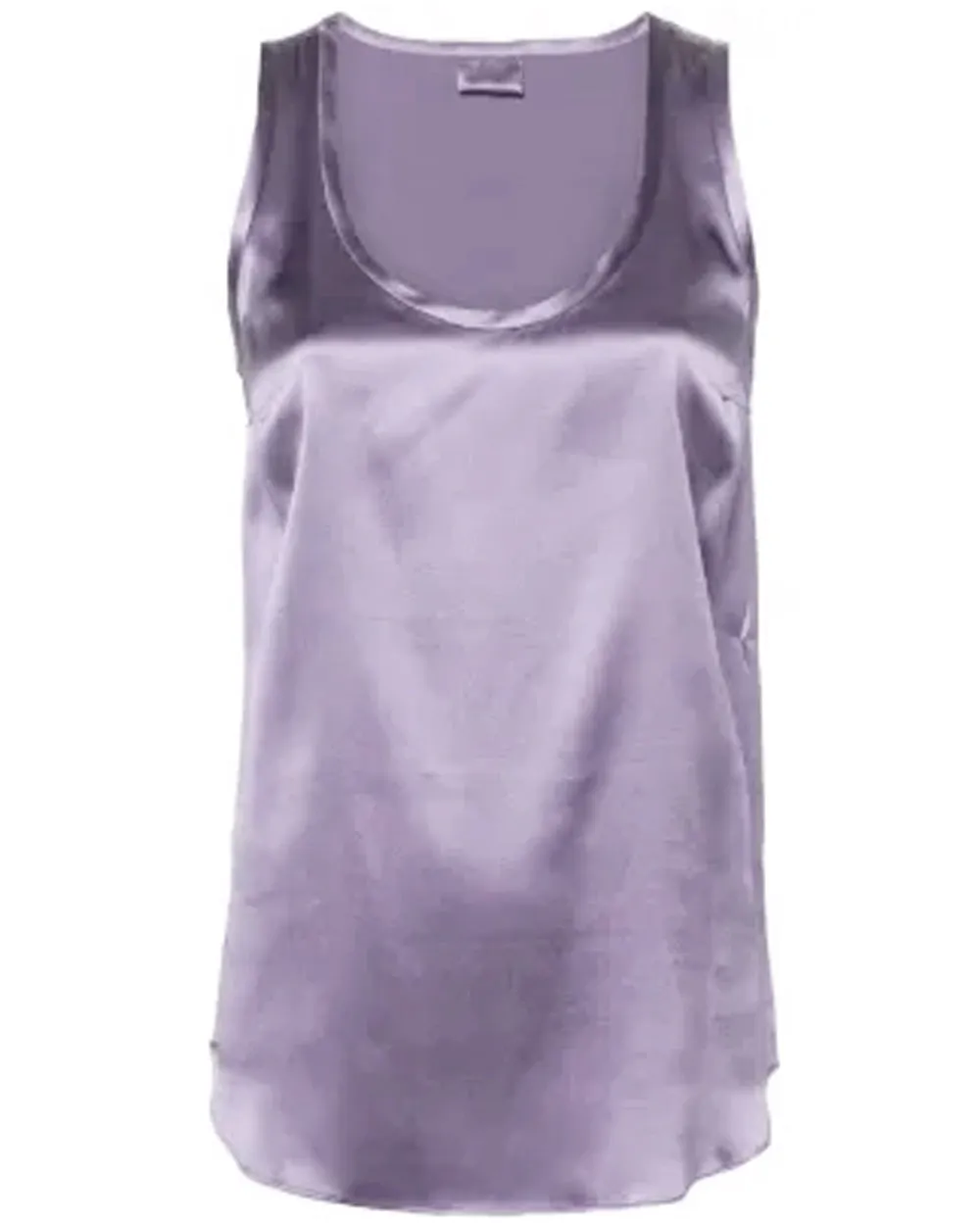 Purple Ash Satin Scoop Neck Tank