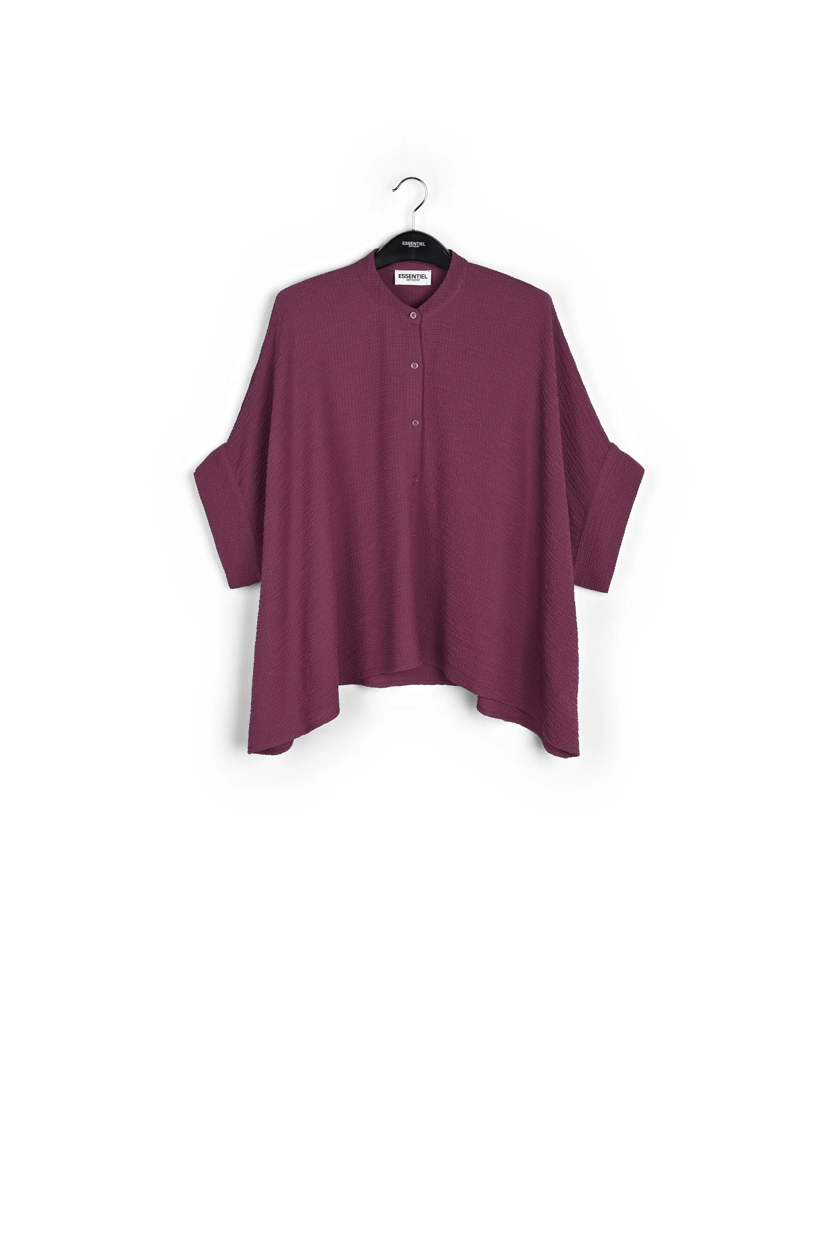 Purple boxy-cut seersucker shirt